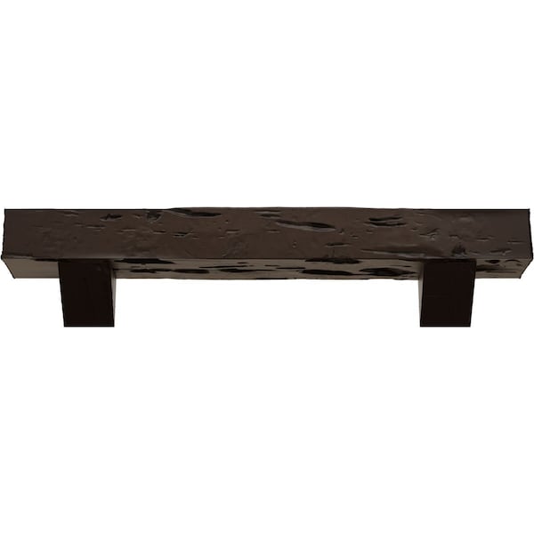 Pecky Cypress Faux Wood Fireplace ManteL W/Breckinridge Corbels, NaturaL Mahogany, 4H X 8D X 84W